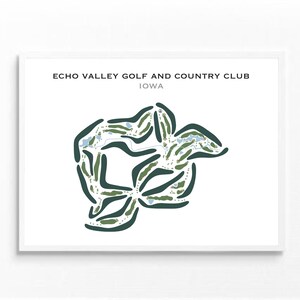 Echo Valley Golf & Country Club, IA | Golfbaankaart, golfkaart, golfer cadeau voor hem, scorecard, cadeau golfer vriendje, kunstdruk INGELIJST