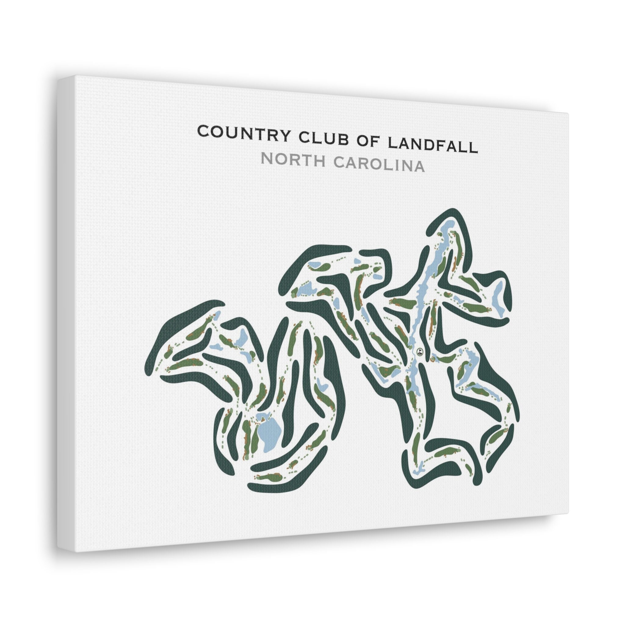 Country Club of Landfall NC Golf Course Map Home Decor Etsy