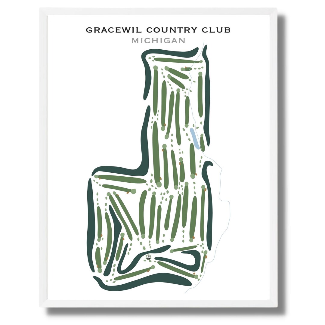 Gracewil Country Club MI golf Course Map Home Decor Golfer Etsy