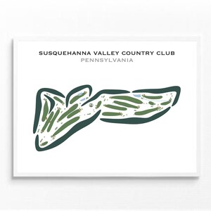 Susquehanna Valley Country Club, Pennsylvania | Golfbaankaart, golfkaart, golfer cadeau voor hem, scorecardlay-out, cadeau golfer vriendje, kunstafdruk