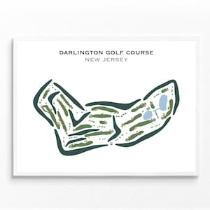 Campo de golf Darlington, NJ / Mapa del campo de golf, Mapa de golf, Regalo de golfista para él, Diseño de tarjeta de puntuación, Regalo para novio golfista, Impresión artística SIN MARCO