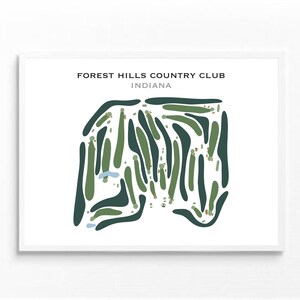 Forest Hills Countryclub, IN | Kunstdruck, Kunstdruck, Score Card Layout, Golf Karte, Golf Karte, Golf Siebdruck, Golf Karte, Kunstdruck UNGERAHMT