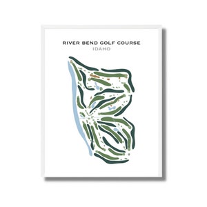 River Bend Golf Platz, ID | Kunstdruck, Golf Karte, Golf Karte, Golf Karte, Score Karte, Golf Karte, Kunstdruck UNGERAHMT, für Sie und Ihn