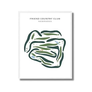 Friend Country Club, Nebraska | Golfbaankaart, golfcadeaus voor papa, golferdecor, golfmuurkunst | Kunstafdruk in aquarelstijl, niet ingelijst
