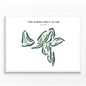 The Ridge Golf Club, Utah / Mapa del campo de golf, mapa de golf, regalo de golfista para él, diseño de tarjeta de puntuación, regalo de novio golfista, impresión artística SIN MARCO