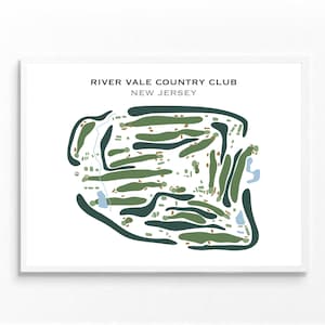 River Vale Country Club, NJ / Mapa del campo de golf, mapa de golf, regalo de golfista para él, diseño de tarjeta de puntuación, regalo de novio golfista, impresión artística SIN MARCO