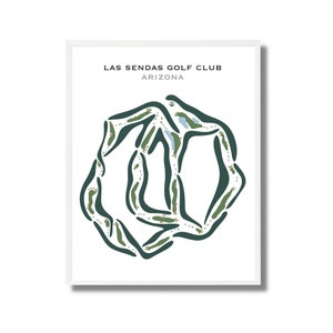 Club de golf de Las Sendas, Arizona | Carte du parcours de golf, carte du golf, cadeau golfeur pour lui, mise en page de la carte de score, cadeau petit ami golfeur, impression d'art sans cadre