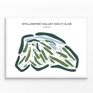 Stillwater Valley Golf Club, Ohio | Golfbaankaart, decor, golfer cadeau voor hem, scorecardlay-out, cadeau golfer vriendje, kunstdruk INGELIJST