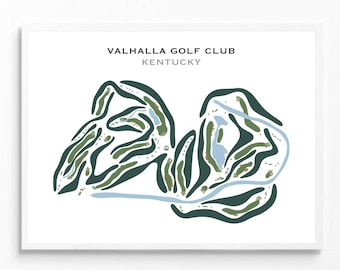 Valhalla Golf Club Louisville Kentucky Home Decor | Golf Course Map Wall Art, Golf Gifts for Dad, Man Cave Decor, Golf Coach & Players Gift