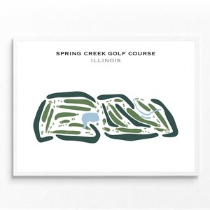 Parcours de golf de Spring Creek, Illinois | Carte du parcours de golf, carte du golf, cadeau golfeur pour lui, mise en page de la carte de score, cadeau petit ami golfeur, impression d'art sans cadre