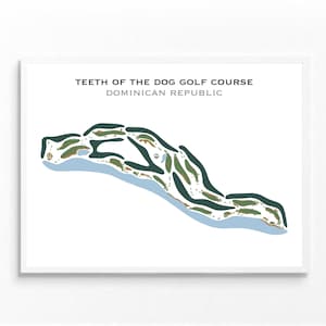 Zähne des Hundes Golf Platz Gedenkwand Kunst, Dominikanische Republik Golf Platz Karte Drucke, Ehemann Geburtstagsgeschenk, Golf Trainer Spieler Handtücher