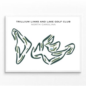 Trillium Links et Lake Club, Caroline du Nord | Carte du parcours de golf, Cadeaux de golf pour papa, Décoration de golfeur, Art mural de golf | Impression d'art style aquarelle sans cadre