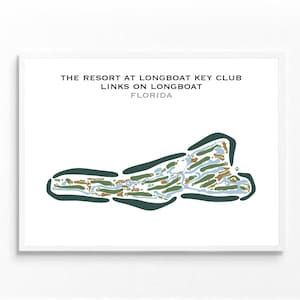 The Resort at Longboat Key Club - Links on Longboat, Florida | Kaart golfbaan, golfer cadeau voor hem, cadeau golfer vriendje, kunstdruk INGELIJSTE