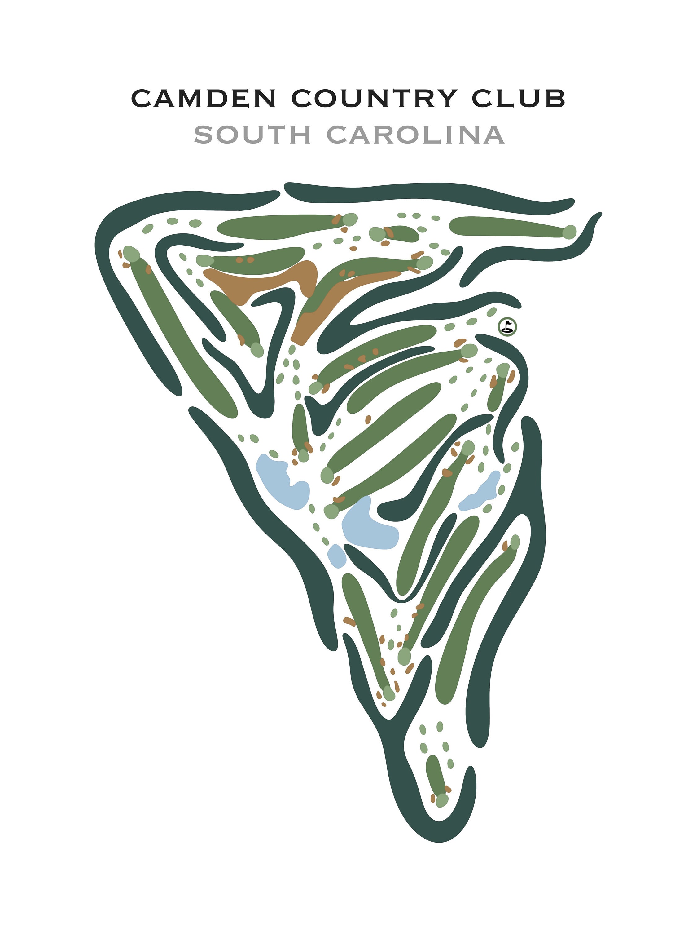 Camden Country Club SC Golf Course Map Home Decor Golfer Etsy
