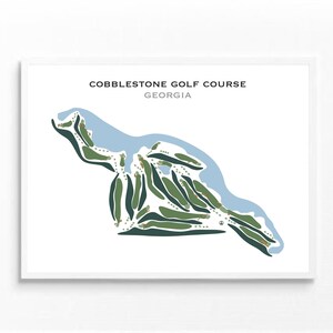 Campo de golf Cobblestone, GA / Mapa del campo de golf, Mapa de golf, Regalo de golfista para él, Diseño de tarjeta de puntuación, Regalo para novio golfista, Impresión artística SIN MARCO