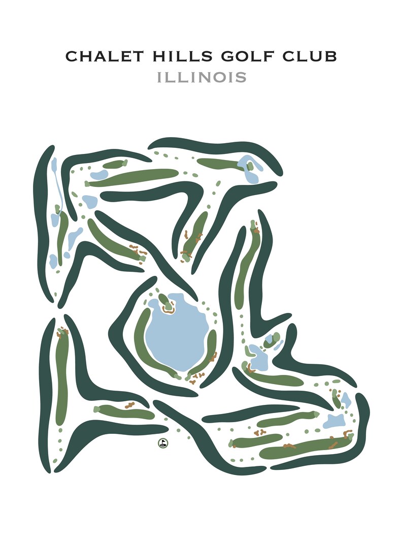 Chalet Hills Golf Club IL Golf Course Map Home Decor Etsy