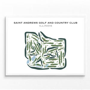 St. Andrews Golf and Country Club, IL Wall Art | Golf Course Map, Golfer Dad Gift, Golfer Boyfriend Gift, Golfing Prints, Golf Lover Gifts