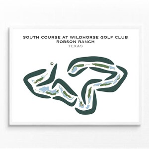 Parcours sud du Wildhorse Golf Club à Robson Ranch, Texas | Carte du parcours de golf, carte du golf, cadeau golfeur pour lui, cadeau golfeur BF, impression d'art sans cadre
