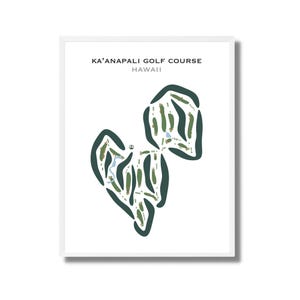 Campo de golf Ka'anapali, Hawái / Mapa del campo de golf, Mapa de golf, Regalo para golfista, Diseño de tarjeta de puntuación, Regalo para novio golfista, Lámina artística sin marco