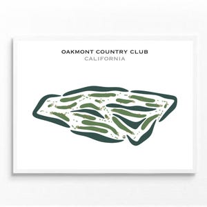 Oakmont Country Club, CA Wall Art | Golf Course Map, Golfer Dad Gift For Him, Golfer Boyfriend Gift, Golfing Art Prints, Golf Lover Gifts