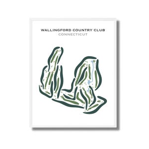 Country Club de Wallingford, Connecticut | Carte du parcours de golf, carte du golf, cadeau golfeur pour lui, mise en page de la carte de score, cadeau petit ami golfeur, impression d'art sans cadre