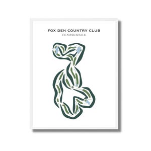 Fox Den Country Club, TN / Mapa del campo de golf, mapa de golf, regalo de golfista para él, diseño de tarjeta de puntuación, regalo de novio golfista, impresión artística SIN MARCO