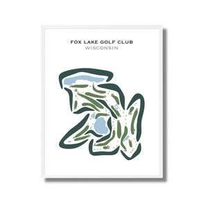 Club de golf de Fox Lake, Wisconsin | Carte du parcours de golf, carte du golf, cadeau golfeur pour lui, mise en page de la carte de score, cadeau petit ami golfeur, impression d'art sans cadre