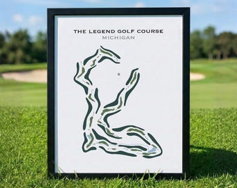 The Legend Golf Course, Michigan Golf Course Map Wall Art, Golfer Gift For Him, Scorecard Layout, Golfer Boyfriend Gift, Art Print Decor
