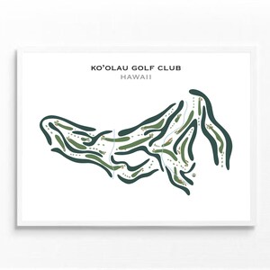 Ko'olau Golf Club, HI |Golf Platz Karte, Golf Geschenke für Papa, Wohn Dekor, Golfer Dekor, Golf Wand Kunst | Aquarell Style Kunstdruck Kein gerahmt