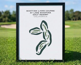 Scottish Links at Lake Shastina Golf Resort, CA | Golf Course Map, Golf Map, Golfer Gift For Him, Scorecard, Golfer Gift, Art Print Decor
