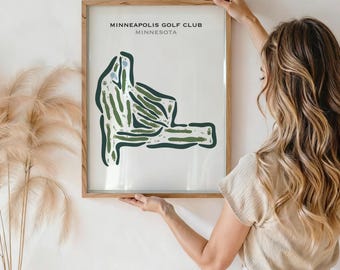 Minneapolis Golf Club, MN / Mapa del campo de golf, mapa de golf, regalo para golfista, diseño de tarjeta de puntuación, regalo para novio golfista, decoración con láminas artísticas