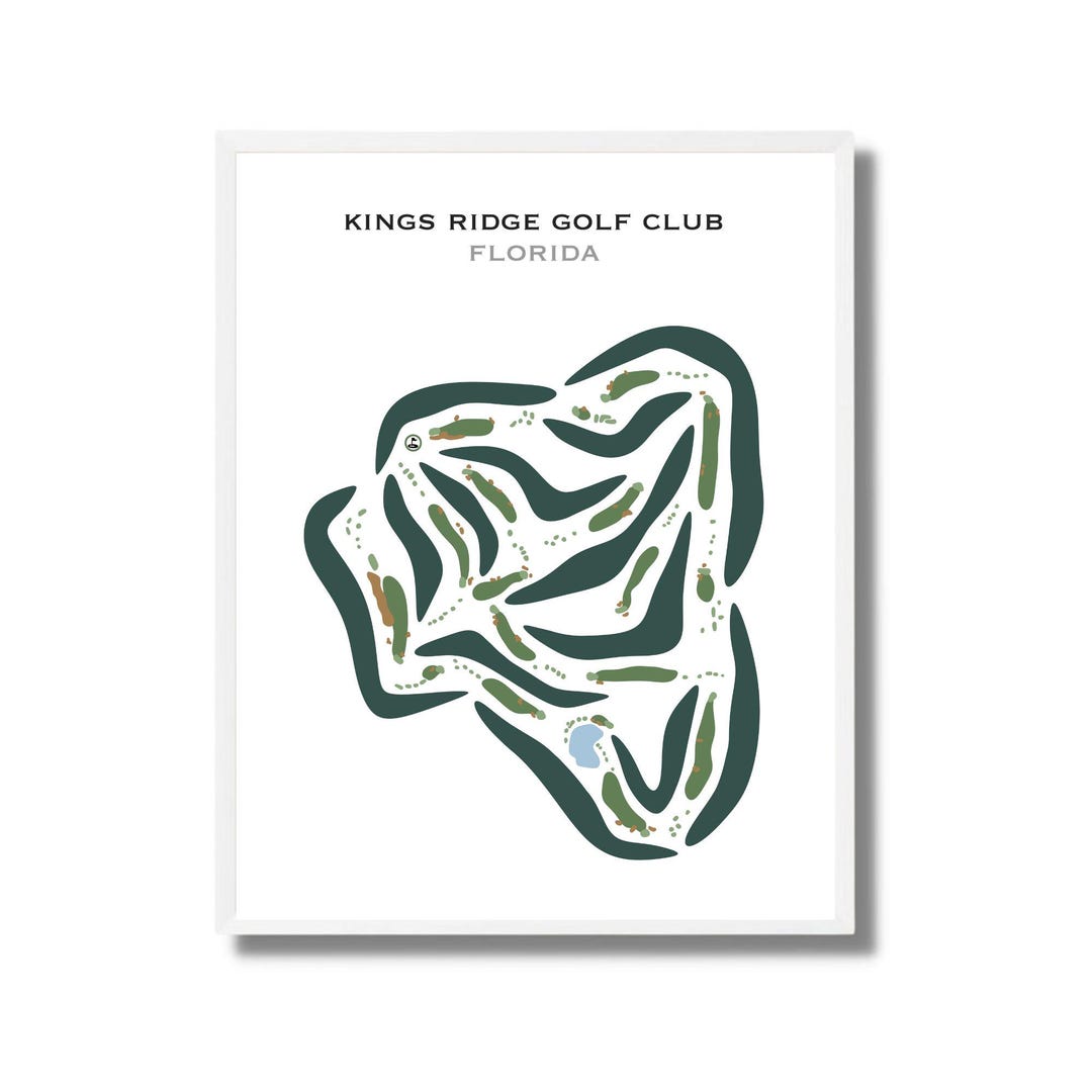 Kings Ridge Golf Club, Florida Wall Art| Golf Course Map, Golfer Gift ...