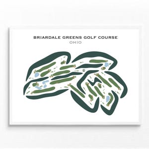Parcours de golf Briardale Greens, OH | Carte du terrain de golf, carte du golf, cadeau golfeur pour lui, mise en page de la carte de pointage, cadeau petit ami golfeur, impression d'art sans cadre
