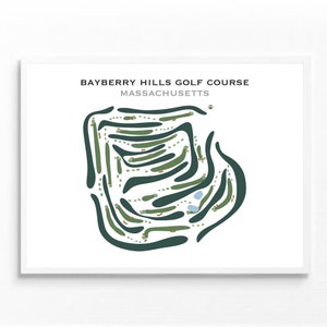 Bayberry Hills Golf Platz, MA | Kunstdruck, Kunstdruck, Golf Karte, Golf Karte, Score Karte, Golf Karte, Landkarte, Landkarte, Geschenkidee für Ihn, UNGERAHMT