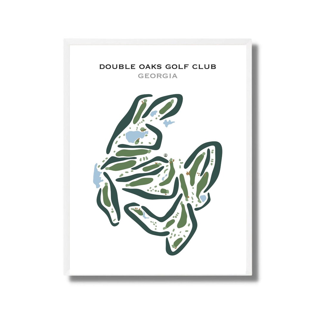 Double Oaks Golf Club, GA Golf Course Map, Home Decor, Golfer Gift for Him, Scorecard Layout
