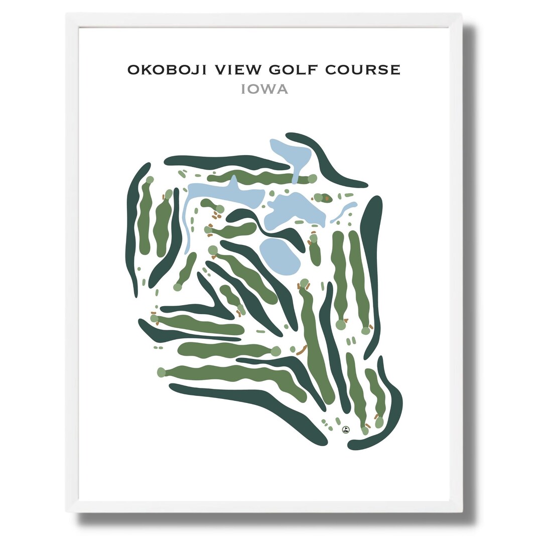 Okoboji View Golf Course IA Golf Course Map Home Decor Etsy