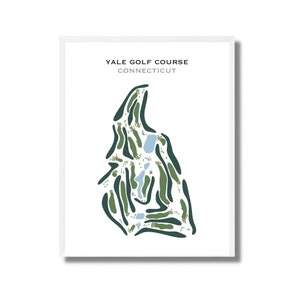 Campo de golf de Yale, Connecticut / Mapa del campo de golf, Mapa de golf, Regalo de golfista para él, Diseño de tarjeta de puntuación, Regalo para novio golfista, Impresión artística SIN MARCO