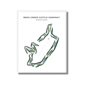 Rock Creek Cattle Company, Montana | Carte du parcours de golf, carte du golf, cadeau golfeur pour lui, mise en page de la carte de score, cadeau petit ami golfeur, impression d'art sans cadre