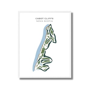 Falaises de Cabot, Canada | Carte du parcours de golf, carte du golf, cadeau golfeur pour lui, mise en page de la carte de score, cadeau petit ami golfeur, impression d'art sans cadre