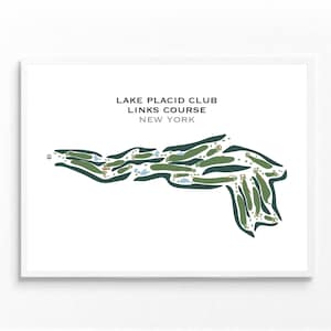 Lake Placid Club Links Course, NY | Golfbaankaart, golfkaart, golfer cadeau voor hem, scorekaartlay-out, cadeau golfer vriendje, kunstdruk INGELIJST