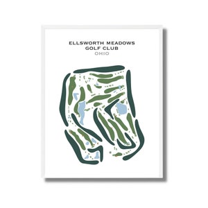 Ellsworth Meadows Golf Club, OH / Mapa del campo de golf, decoración, regalo de golfista para él, diseño de tarjeta de puntuación, regalo de novio golfista, impresión artística SIN MARCO