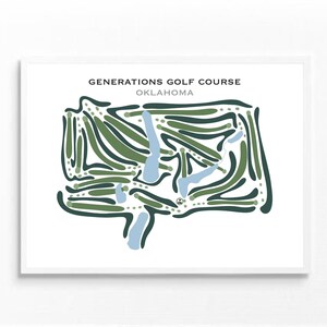 Generations Golf Course, OK | Golf Course Map, Golf Map, Golfer Gift For Him, Scorecard Layout, Golfer Boyfriend Gift, Art Print Decor