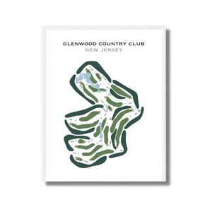 Glenwood Country Club, NJ | Golf Course Map, Golf Map, Golfer Gift For Him, Scorecard Layout, Golfer Boyfriend Gift, Art Print Decor