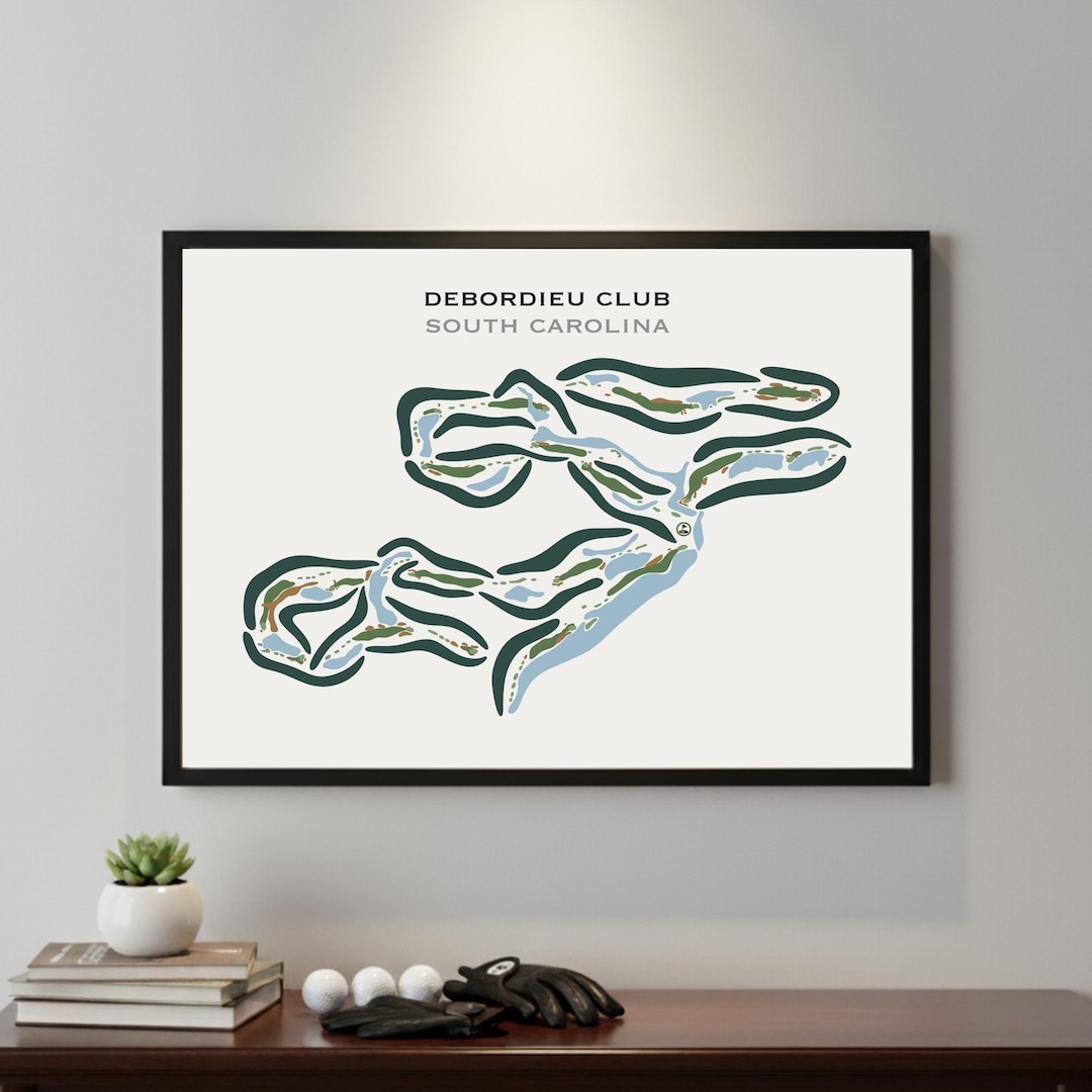 Debordieu Club, SC Golf Course Map Wall Art, Golf Map Decor, Golf Gift ...