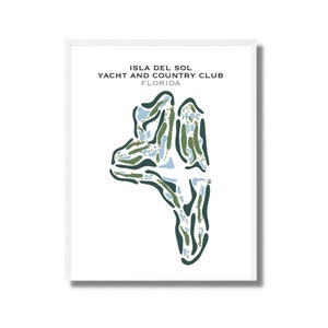Yacht & Country Club Isla Del Sol, Floride | Carte du parcours de golf, cadeau golfeur pour lui, mise en page de la carte de pointage, cadeau petit ami golfeur, impression d'art sans cadre