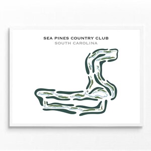 Sea Pines Country Club, SC | Kunstdruck, Golf Karte, Golf Karte, Golf Karte, Score Karte, Golf Karte, Kunstdruck UNGERAHMT, für Sie und Ihn