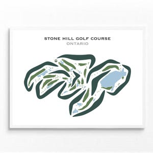 Stone Hill-golfbaan, Canada | Golfmuurkunst, golfcadeaus voor mannen, golfcadeau jubileum | Kunstafdruk in aquarelstijl, niet ingelijst
