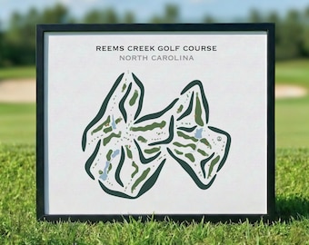 Reems Creek Golf Course, NC | Golf Course Map, Golf Map, Golfer Gift for Him, Scorecard Layout, Golfer Boyfriend Gift, Art Print Decor