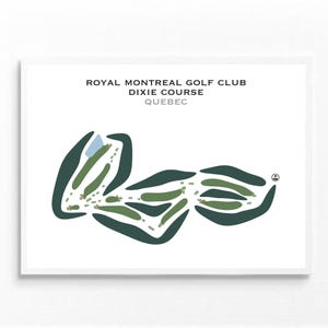 Club de Golf Real de Montreal, Campo Dixie, Canadá / Mapa del campo de golf, Mapa de golf, Regalo para golfista, Regalo para novio golfista, Lámina artística sin marco