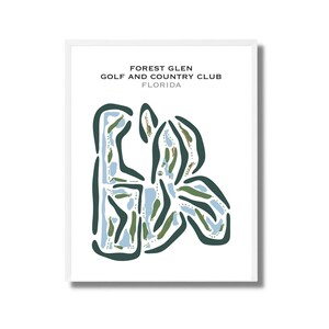 Forest Glen Golf & Country Club, FL | Kunstdruck, Kunstdruck, Score Card Layout, Golf Map, Golf Map, Landkarte, Geschenkidee für Sie und Ihn, Kunstdruck UNGERAHMT